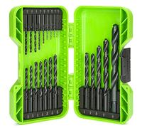 Greenworks Set di punte di perforazione in ossido nero da 21 pezzi,Vita più lunga,135 ° Split Point