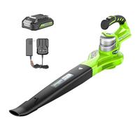 Greenworks - Soffiatore a batteria da 24 V con batteria da 2 Ah e caricatore, 140/200 km/h, doppia velocità