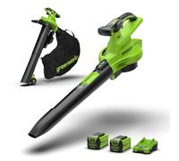 Greenworks Soffiatore Aspiratore 40V Gen2 Brushless con 2 Batterie 2Ah e Caricat