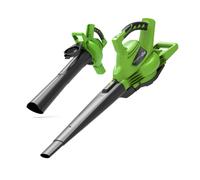 Greenworks 40V Aspiratore Soffiatore a Batteria per Foglie, con Motore Brushless, 280km/h, 9,63m³/min, Sacco di Raccolta da 45L, SENZA Batteria e Caricabatterie, Garanzia 3 Anni GD40BV