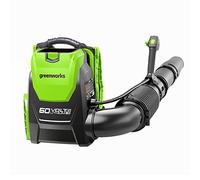 Greenworks soffiatore assiale a batteria G60AB, ioni di litio 60V velocità d'aria 260km/h 1050m³/h cintura scapolare batteria con controllo integrato di velocità senza batteria e caricatore