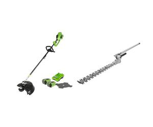 Greenworks Tagliabordi e Decespugliatore 40V 40cm, Accessorio Tagliasiepi con 2 Batterie 2 Ah e Caricatore