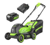 Greenworks Tosaerba senza fili da 24 V con motore brushless per prati piccoli fino a 140 m², larghezza di taglio 33 cm, sacco da 30 l, tosaerba con batteria e caricabatterie da 24 V 4 Ah, MO24L411-01