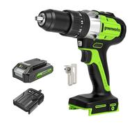 Greenworks Trapano Percussione Batteria 60 Nm, Trapano Avvitatore Batteria con 2Ah Batteria e Caricatore (Motore Brushless, Mandrino da 13 mm, 20 Impostazioni di Coppia)