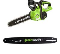 GreenworksMotosega a Batteria, Lunghezza Barra 12-Pollice (30 cm) SENZA Batteria 40V e Caricabatterie + Greenworks 30cm barra a catena