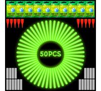 GreenYeah Bastoni di Light di Pesca, 50 PCS Luce Fluorescente Pesc, Starlight Pesca Notturna 4,5 x 37 MM, Bastone Luminoso da Pesca, Glow Stick Pesca, Bastoncini Luminosi Pesca Notturna