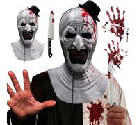 GreenYeah Maschera Art The Clown, Maschera-Clown Horror per Halloween, Realistica Mascheras, Terririer Killer Mascheras, Maschera per Feste di Halloween
