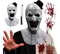 GreenYeah Maschera Art The Clown, Maschera-Clown Horror per Halloween, Realistica Mascheras, Terririer Killer Mascheras, Maschera per Feste di Halloween