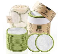 Greenzla - Set di 20 panni lavabili in cotone e scatola rotonda per la conservazione | bambù e cotone biologico | salviette struccanti riutilizzabili | Zero Rifiuti