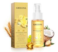 GREEONIL Siero D'oro Da 24 Carati Con Argan, Cocco E Olio D'oliva Per Controllare Il Crespo, Dare Lucentezza E Riparare Le Punte Aperte - Trattamento Nutriente Capillare Con Vitamina E, 60 Ml(