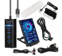 Greethga Kit Schermo Secondario IPS Type-C da 5 Pollici Display Monitor LCD per Computer Display Dinamico USB Supporto Verticale Liberamente AIDA64