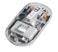 Greethga Mouse Fili Bluetooth 3-Mode Trasparente Mouse 2.4G+Bluetooth5.0 per Laptop/Tablet Grigio Spazio Facile Installare