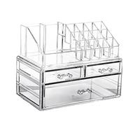 Greethga Organizer Trasparente per Trucchi con 3 Cassetti e Porta- Superiore Rimovibile per Migliorare la Tua Vanità, Il Bagno, la Cassettiera