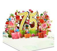GREETING ART Biglietto di auguri 3D per compleanno, 75° compleanno, 75° compleanno, 75° compleanno, uomini, biglietto pop-up 3D per mamme, mogli amici