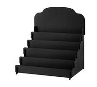 Greeting Card Display - Four Tier Wooden Counter Organizer with Open Shelves, Keeps Cards and Stationery Neat Visible, Ideal Retail Holder for Vendors, Craft Stores, Jewelry, Snacks, Adesivi