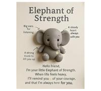 Greeting Card - Hope Elephant Charm Souvenir Token, Pocket Size Inspiration Card, Decorative Display Gift | Motivational Keepsake For Teen Girl Women Mother Desk Bookshelf Bedside Workplace Reminder