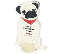 Greeting Life 2026 Animal Die-Cut Mini Pug calendario da tavolo C-1701-ET