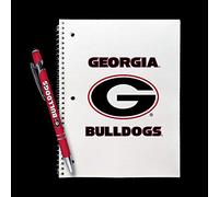 Greeting Pen Georgia Bulldogs Gift Set - Quaderno a spirale e penna in metallo comfort Feel (2304)