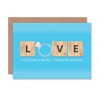 GREETINGS CARD BIRTHDAY GIFT WEDDING LOVE SAME DIRECTION RING SCRABBLE