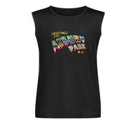 Greetings from Asbury Park N.J. 70S Rock Retro T Shirt Sleeveless Vest Tank Tops Undershirt Black S