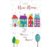 Greetings Happy New Home - Biglietto d'auguri con scritta in lingua inglese "Wishing You Lots Of Happiness