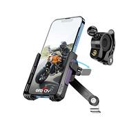 GREFAY Supporto per telefono da moto con supporto per manubrio e specchietto retrovisore 【2 metodi di connessione+1S smontaggio rapido】 con rotazione a 360 gradi per smartphone da 4 a 7 pollici