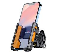 Grefay Supporto Telefono Bicicletta e Moto 【1S Smontaggio Rapido】 Con 2 Porte Rotazione a 360° per Manubrio Bici e Scooter, Compatibile Con Smartphone da 4,0 a 7,0 Pollici