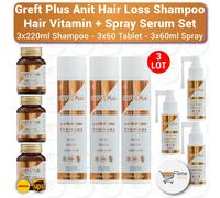 Greft Plus 3 mesi Anit Hair Loss Hair Set (shampoo + vitamina per capelli + s...