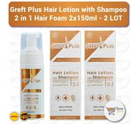 Greft Plus Lozione per capelli con shampoo, schiuma per capelli 2 in 1 2 x 15...