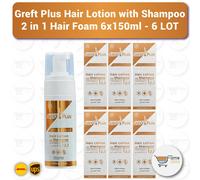 Greft Plus Lozione per capelli con shampoo, schiuma per capelli 2 in 1 6 x 15...