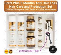 Greft Plus Set Completo per la Cura dei Capelli 3 Mesi Anti Caduta, Dopo il T...