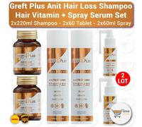 Greft Plus Set per la cura dei capelli anti perdita di capelli (shampoo,...