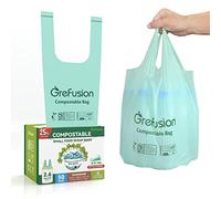 GreFusion 10L cravatta maniglia rifiuti alimentari insacca 50 conteggio compostabile caddy bin liner con maniglie legame