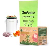 GreFusion sacchetti umido biodegradabili 10L 100 sacchetti spazzatura ORGANICO con Europe EN13432 Certificato