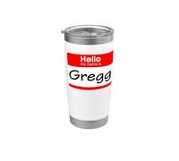 Gregg, targhetta con scritta "Hello My Name is Name" Bicchiere termico in acciaio inox doppia parete