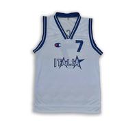 Gregor Fucka Italia Slovenia 7 Maglia Da Gioco Basket Bianca Retro Vintage