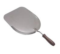 GREGORIOSTORE Pala per Pizza in Acciaio Inox, 30x33 cm, Manico Corto in Legno, per Forni a Legna, Made In Italy