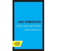 Gregory Leyh Legal Hermeneutics (Copertina rigida)