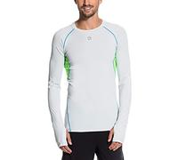 Gregster Maglia a Compressione Uomo, Maniche Lunghe con Foro per Il Pollice, Bianca, XL