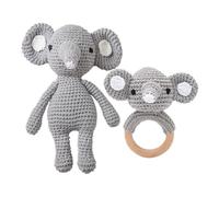 Greifringe Baby Babyrassel Gehäkelt Greifling Baby Holz gehäkelte Babyrassel Handmade Rassel Greifling Baby Rassel Beißring Holz Babyrassel Greifling Spielzeug Häkel Rassel Geschenk zur Geburt