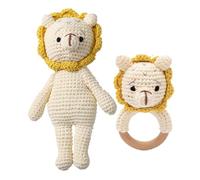 Greifringe Baby Babyrassel Gehäkelt Greifling Baby Holz gehäkelte Babyrassel Handmade Rassel Greifling Baby Rassel Beißring Holz Babyrassel Greifling Spielzeug Häkel Rassel Geschenk zur Geburt