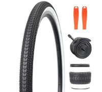 GRELiving 1 set di pneumatici per bicicletta da 26 x 1,75 pollici + 26 x 1,75/2,125 pollici AV48 mm + 2 leve per pneumatici per mountain bike, bici da città, bici da corsa