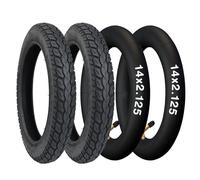 GRELiving Confezione da 2 pneumatici per bicicletta elettrica da 14 pollici, 14 x 2,125, 57 - 254 Plus, 2 pezzi, tubo da 14 pollici, 14 x 1,75/2,125 45 °, valvola per bambini