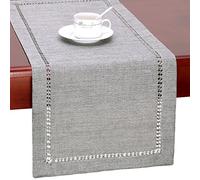 Grelucgo Runner da tavolo da pranzo o sciarpa da comò, rettangolare, 35,5 x 91,4 cm, colore: grigio