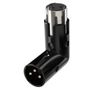 Greluma 1 pezzo Adattatore XLR ad angolo retto regolabile da maschio a femmina, adattatore XLR a 3 pin da 90 gradi