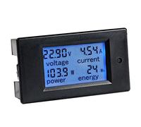 Greluma 1 Pezzo DC 6.5-100V 20A Display LCD Digitale Corrente Tensione Power Energy Meter Multimetro Amperometro Voltmetro, 4 in 1 Digital Amp Volt Watt Kwh Meter Tester Gauge