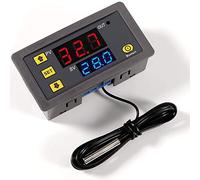 Greluma 1 pezzo regolatore di temperatura digitale DC 12V 20A,misuratore sensore interruttore termostato riscaldamento raffreddamento con sonda NTC 10K impermeabile,intervallo da -50 ℃ a 110 ℃