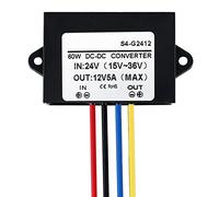 Greluma 1 Pz Regolatore convertitore step-down DC da 24V a 12V 5A, riduttore adattatore di alimentazione da 60W per sistema solare per auto, camion, barche, veicoli (ingressi DC 15-36V)