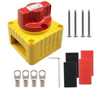 Greluma 1PC Interruttore staccabatteria DC 12-48V,interruttore isolatore batteria 300A,interruttore di interruzione alimentazione batteria per nautica,barca,camper,camper,camion,colore rosso e giallo