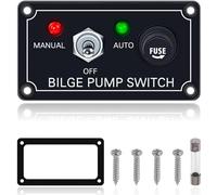 Greluma 1PC Pannello interruttori per pompa di sentina a 3 vie (Manuale-Off-Auto) con indicatore,pannello interruttori a levetta Controllo pompa di sentina DC 12V,interruttore automatico integrato 5A